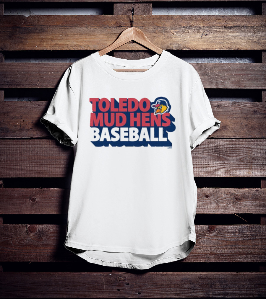 Toledo Mud Hens Baseball Logo With Iconic Classic Blue Hat And Yellow Cartoon Chicken T-Shirt