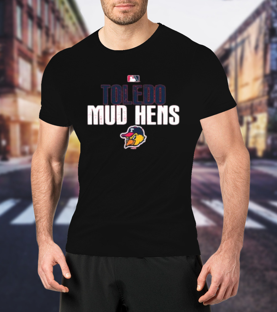 Toledo Mud Hens MLB Team Logo With Bird Mascot T-Shirt