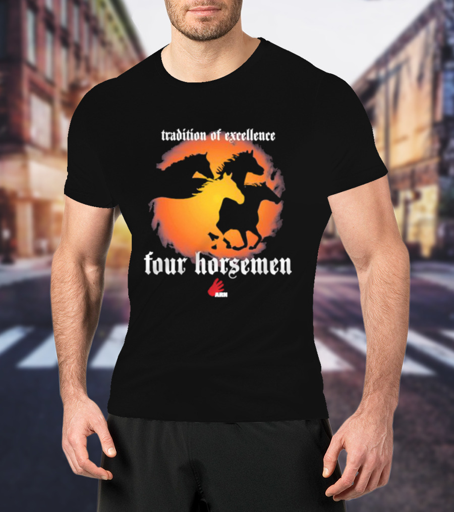 Tradition Of Excellence Four Horsemen Silhouette Sunset Motif ARN T-Shirt
