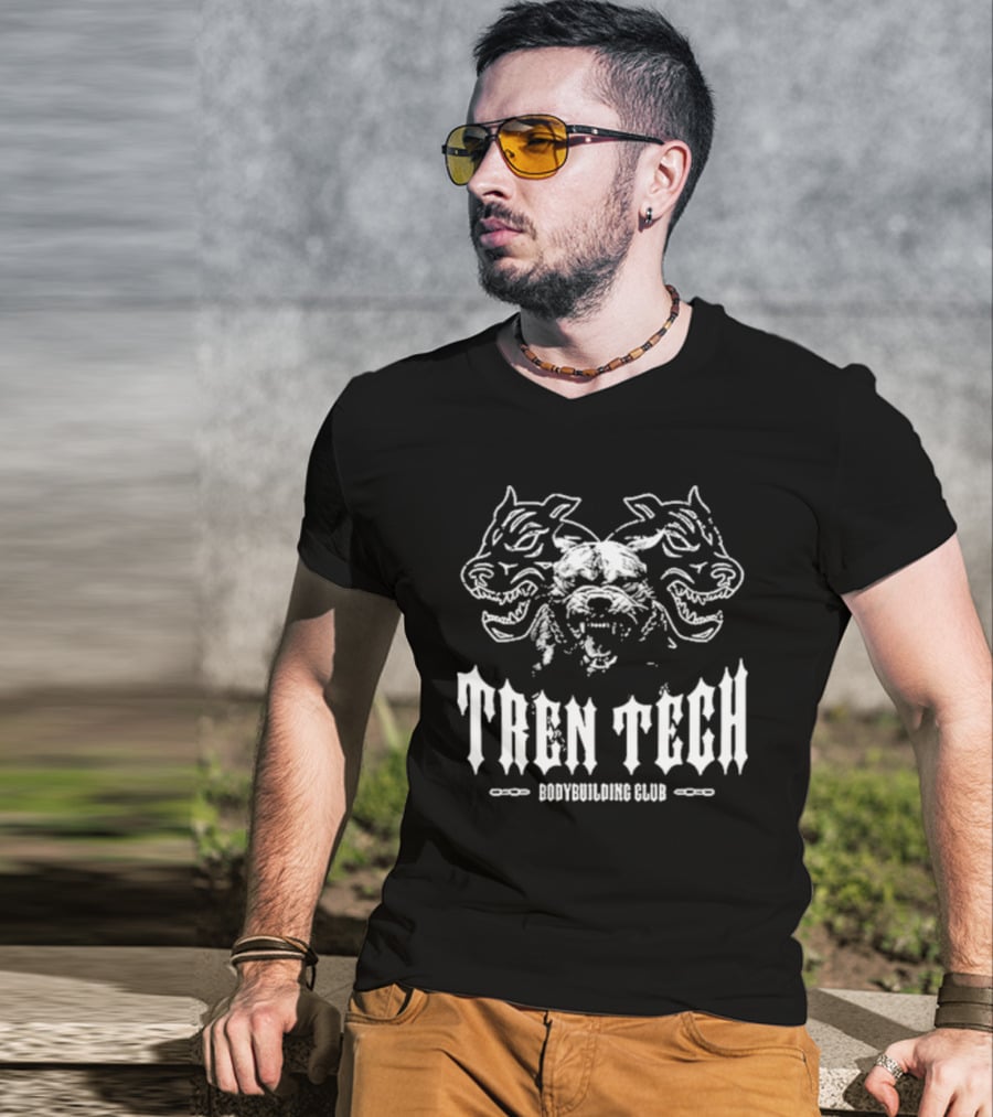 Tren Tech Bodybuilding Club Fierce Animal Motif T-Shirt