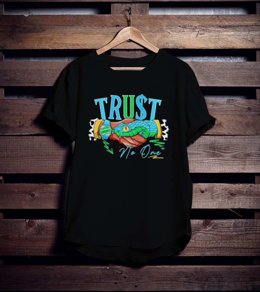 TRU$T No One Handshake Snake Graphics Chunky Dunky Matching T-Shirt