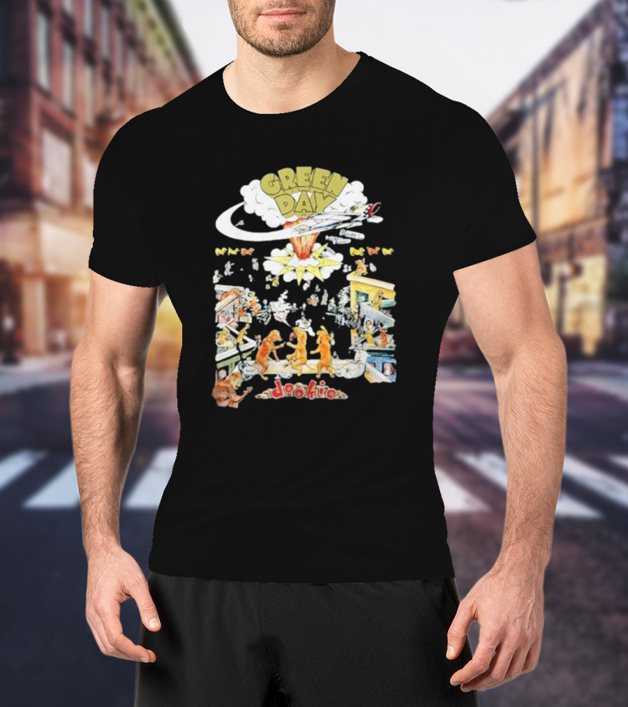Green Day Dookie Cartoon Explosion Scene T-Shirt