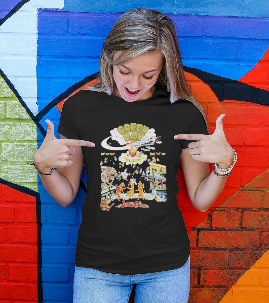 Green Day Dookie Cartoon Explosion Scene T-Shirt