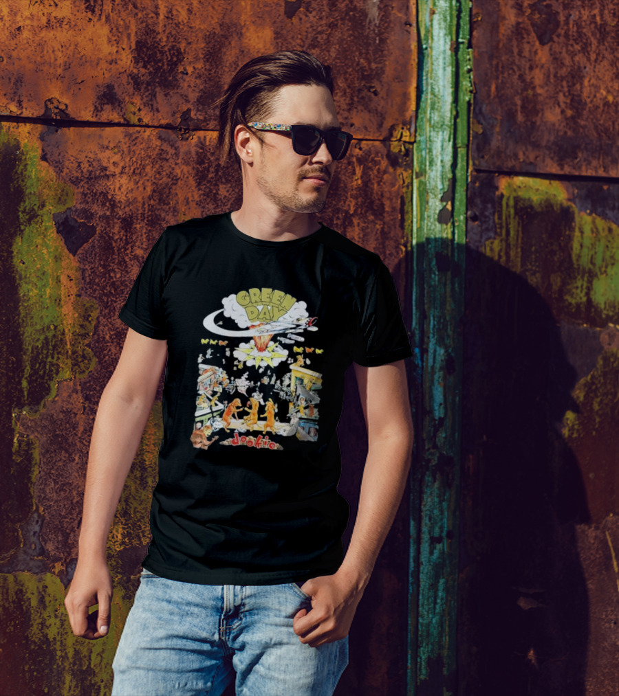 Green Day Dookie Cartoon Explosion Scene T-Shirt
