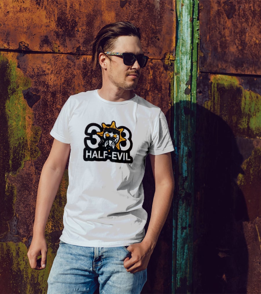 388 Half-Evil Sunburst Mask T-Shirt