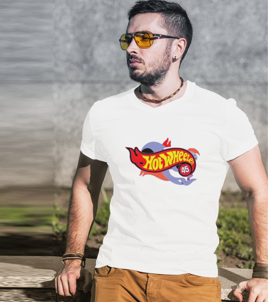 Hot Wheeler 45 Racing Badge Classic Stylized Emblem T-Shirt