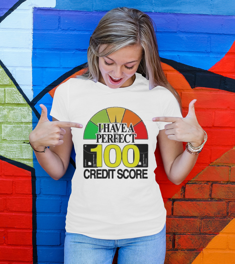 I Have A Perfect 100 Credit Score Gauge Graph T-Shirt