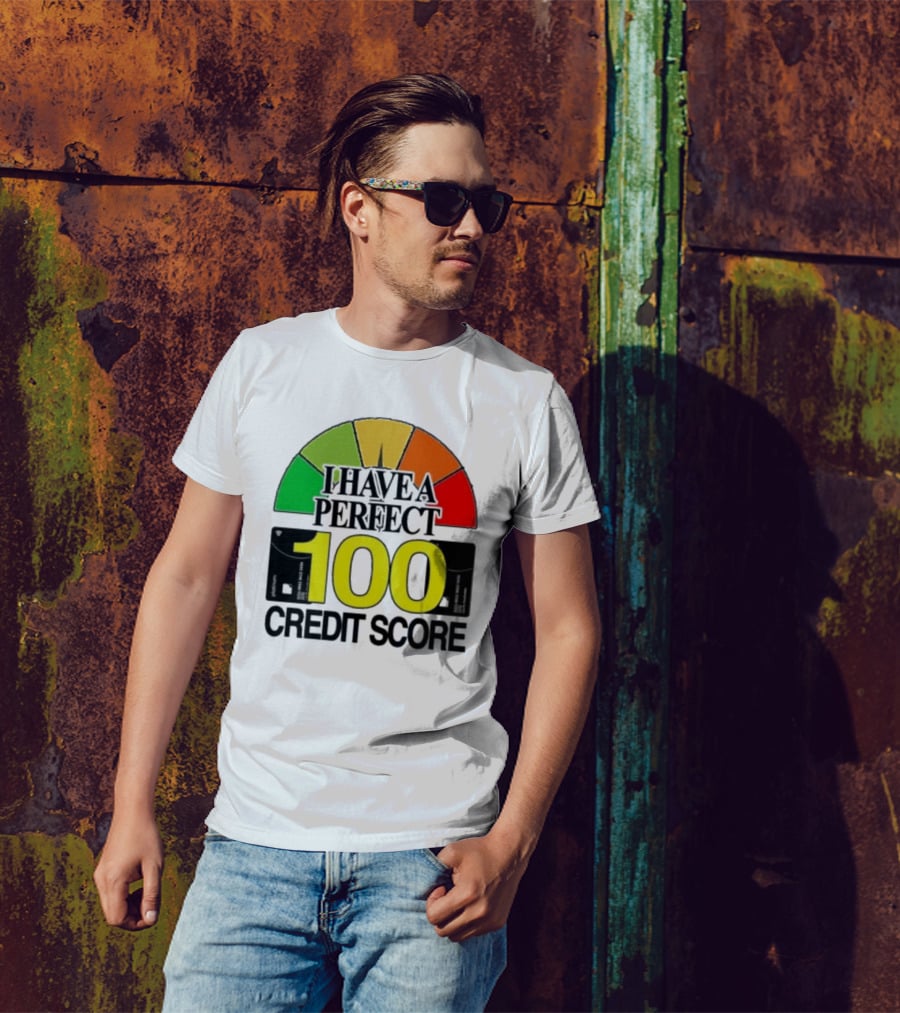 I Have A Perfect 100 Credit Score Gauge Graph T-Shirt