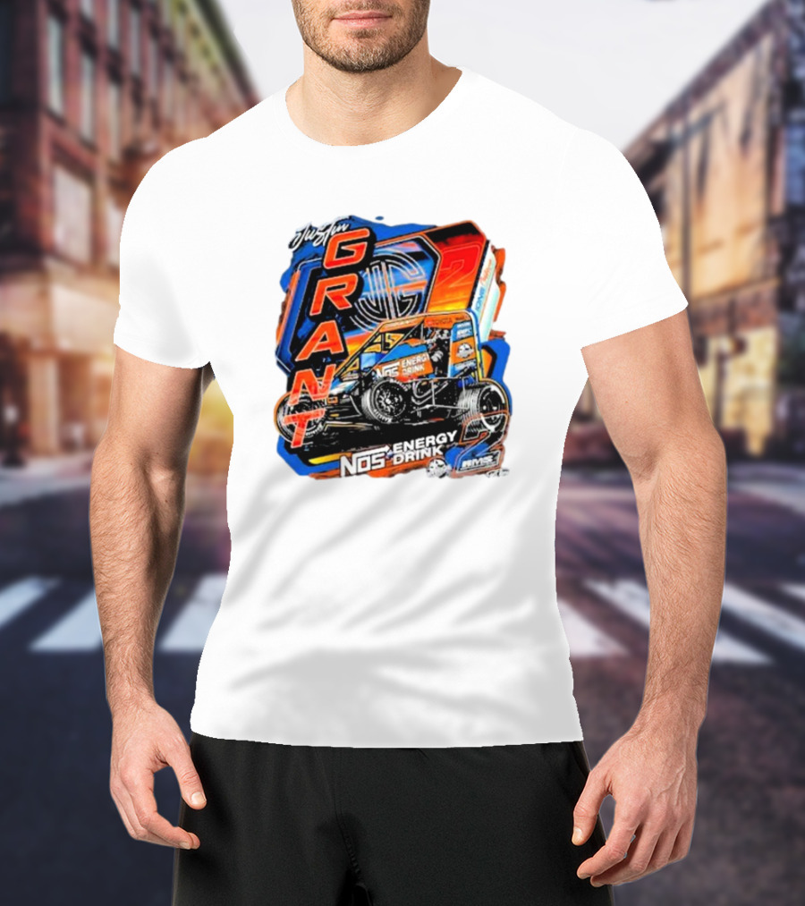 Justin Grant NOS Energy Drink Racing Car JMS T-Shirt