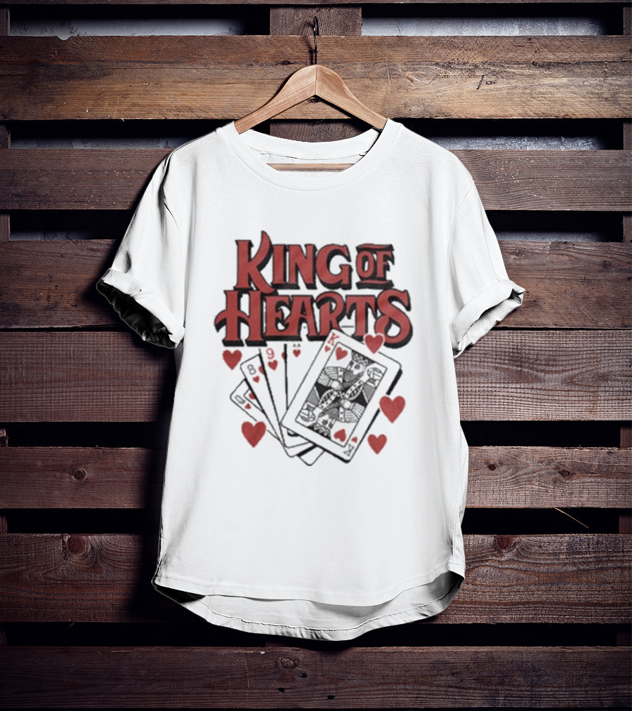 King Of Hearts Card Hand Raglan Heart Playing Cards T-Shirt