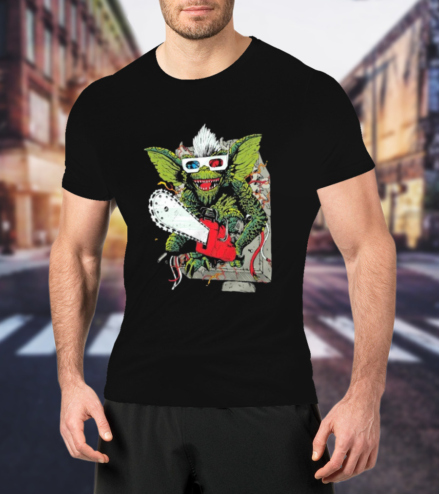 Kingston Falls Chainsaw Massacre Gremlins 3D Glasses T-Shirt