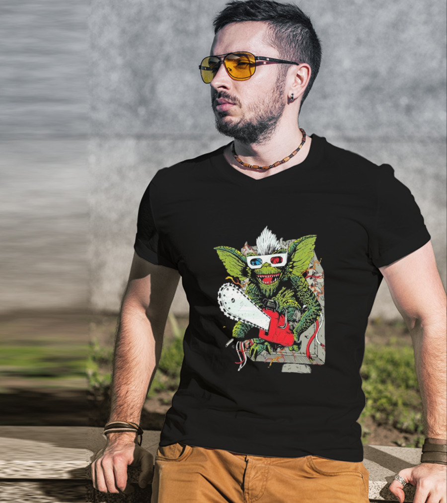 Kingston Falls Chainsaw Massacre Gremlins 3D Glasses T-Shirt