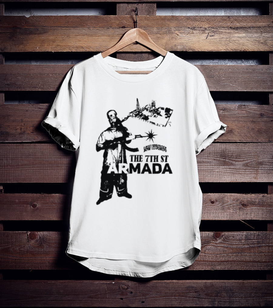 Low Interest The 7th St Armada Revolutionary Symbol With Armed Figure T-Shirt