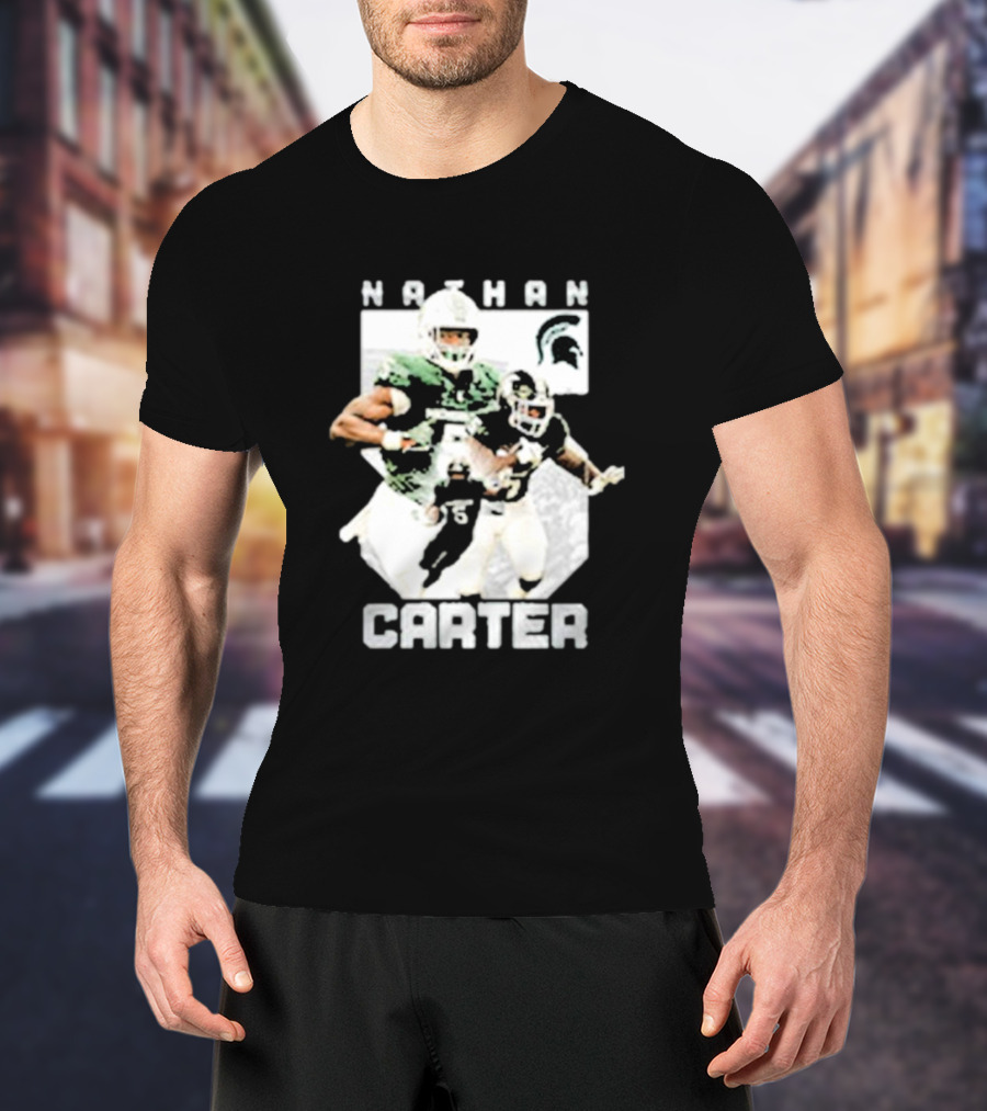 Michigan State Football Nathan Carter Player Collage T-Shirt