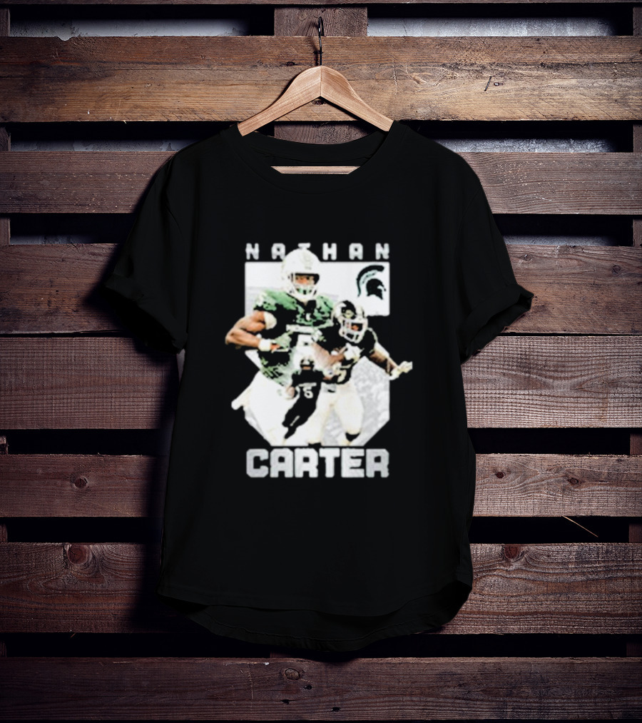 Michigan State Football Nathan Carter Player Collage T-Shirt