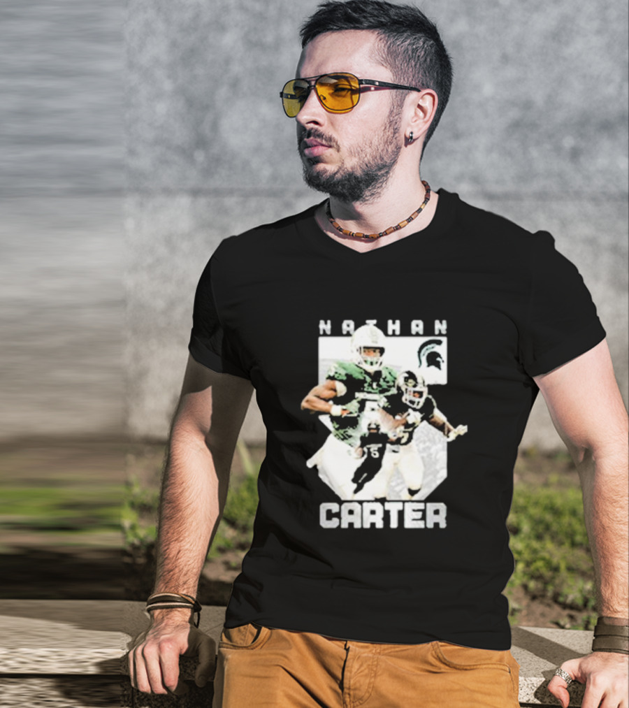 Michigan State Football Nathan Carter Player Collage T-Shirt