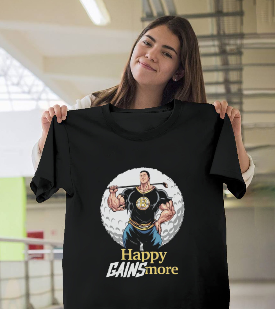 Nick Walker Happy Gainsmore Muscular Cartoon Character With Golf Club T-Shirt