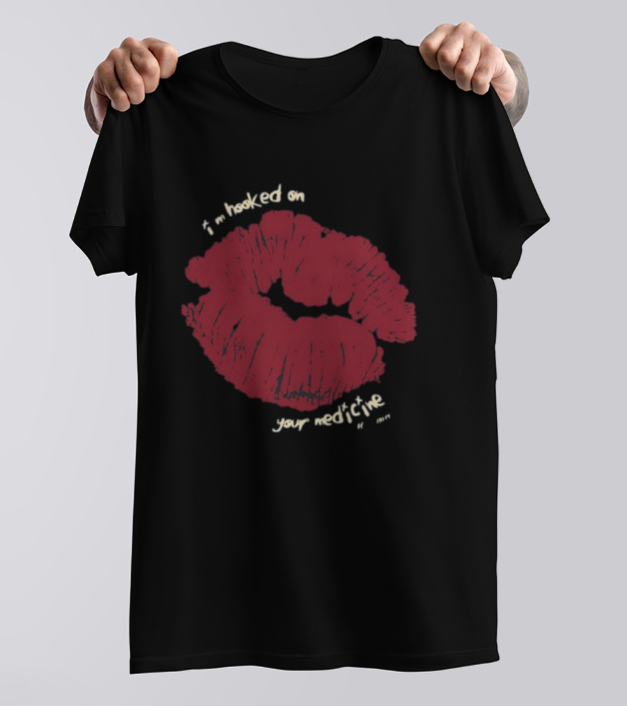 Hooked On Your Medicine Kiss Lips T-Shirt