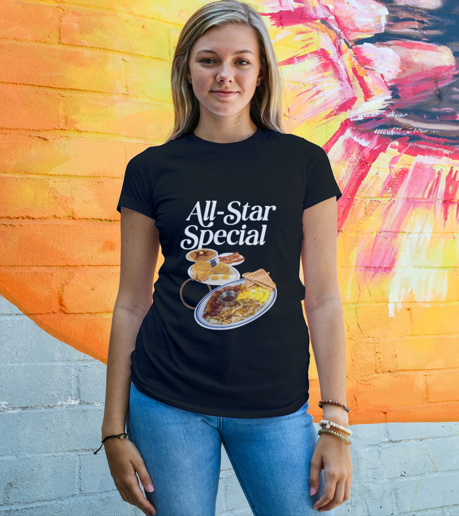 All Star Special Breakfast Eggs Pancakes Bacon Toast Waffles Hashbrowns T-Shirt