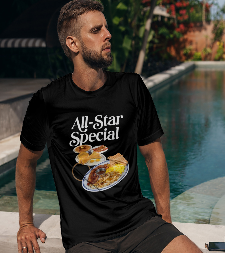 All Star Special Breakfast Eggs Pancakes Bacon Toast Waffles Hashbrowns T-Shirt
