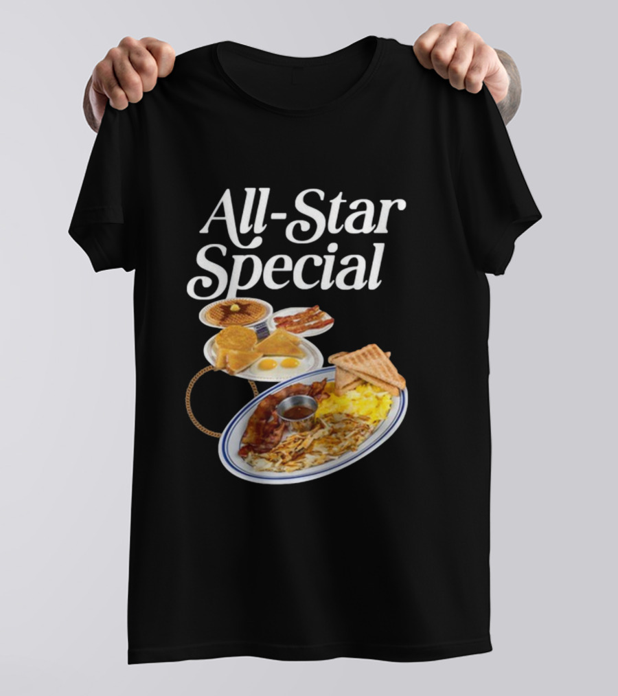 All Star Special Breakfast Eggs Pancakes Bacon Toast Waffles Hashbrowns T-Shirt