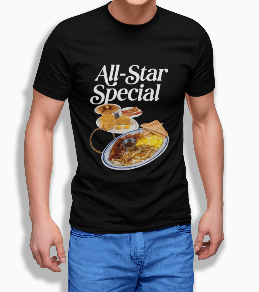 All Star Special Breakfast Eggs Pancakes Bacon Toast Waffles Hashbrowns T-Shirt