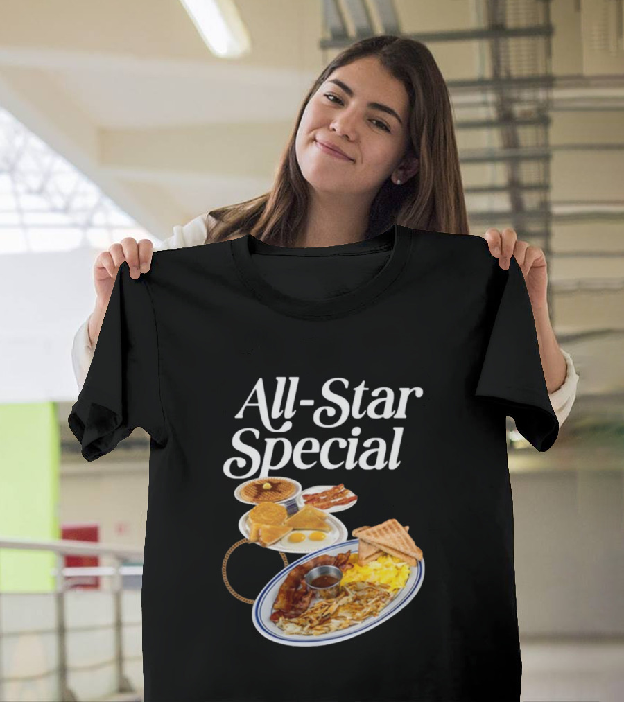 All Star Special Breakfast Eggs Pancakes Bacon Toast Waffles Hashbrowns T-Shirt