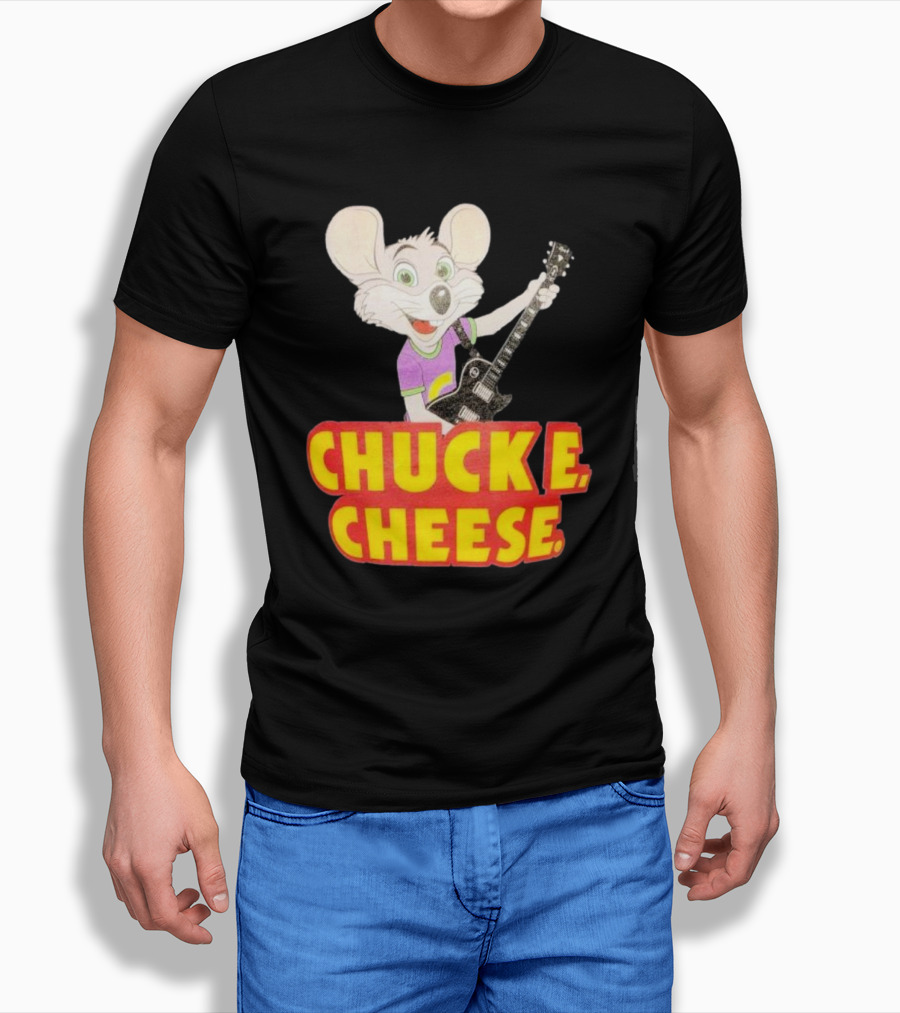 Chuck E Cheese Logo Rat With Guitar T-Shirt