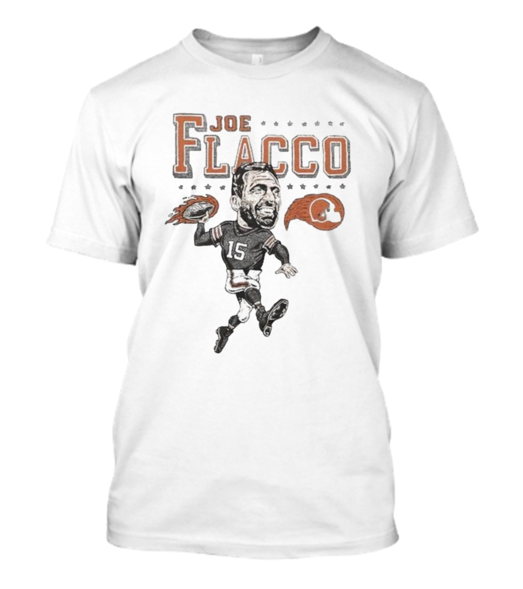 Cleveland Browns Joe Flacco 15 Football Caricature T-Shirt