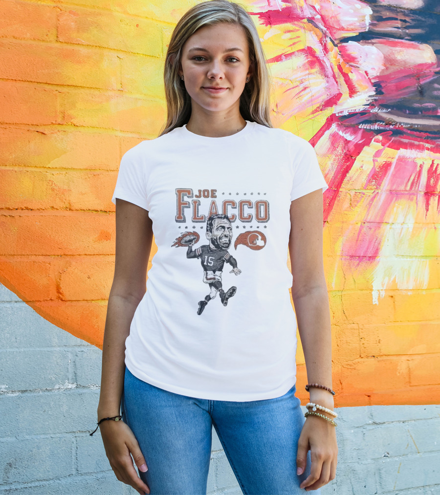Cleveland Browns Joe Flacco 15 Football Caricature T-Shirt