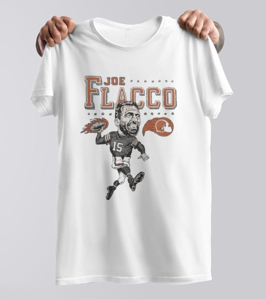 Cleveland Browns Joe Flacco 15 Football Caricature T-Shirt