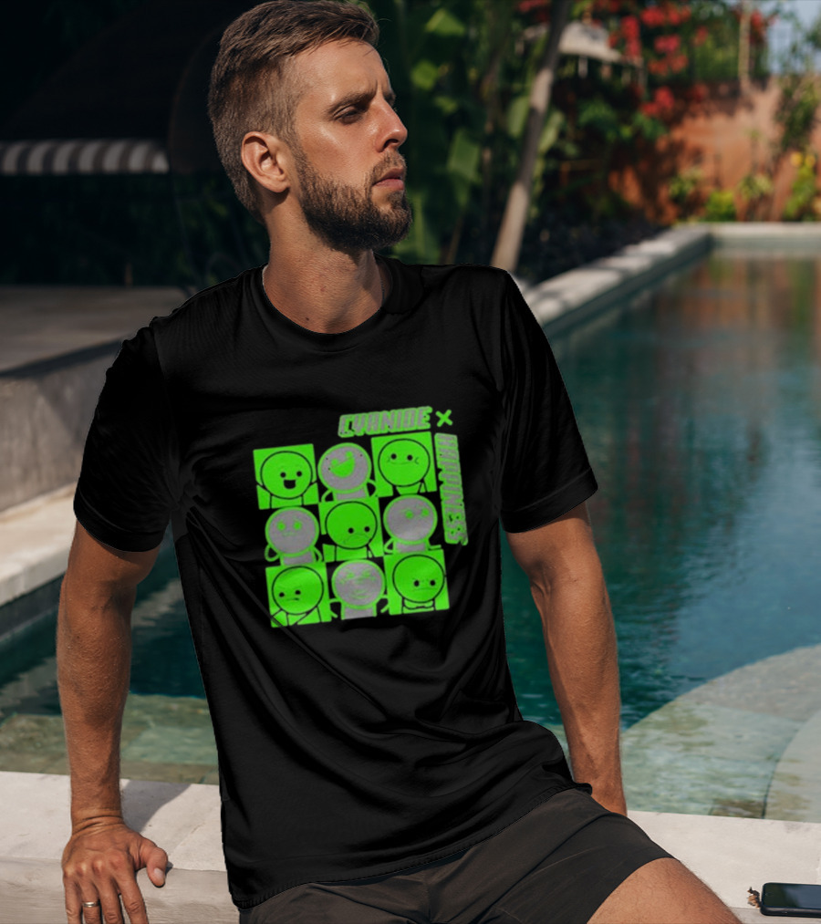 Cyanide X Happiness Neon Green Faces T-Shirt