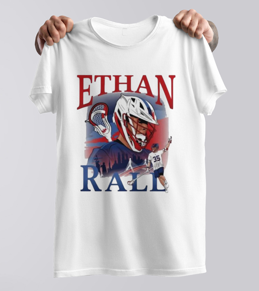 Ethan Rall Lacrosse Helmet Player Illustration 35 T-Shirt