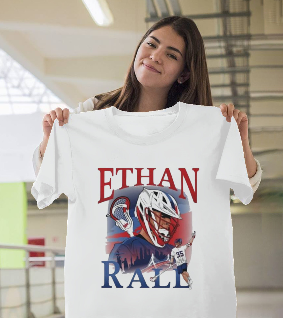 Ethan Rall Lacrosse Helmet Player Illustration 35 T-Shirt