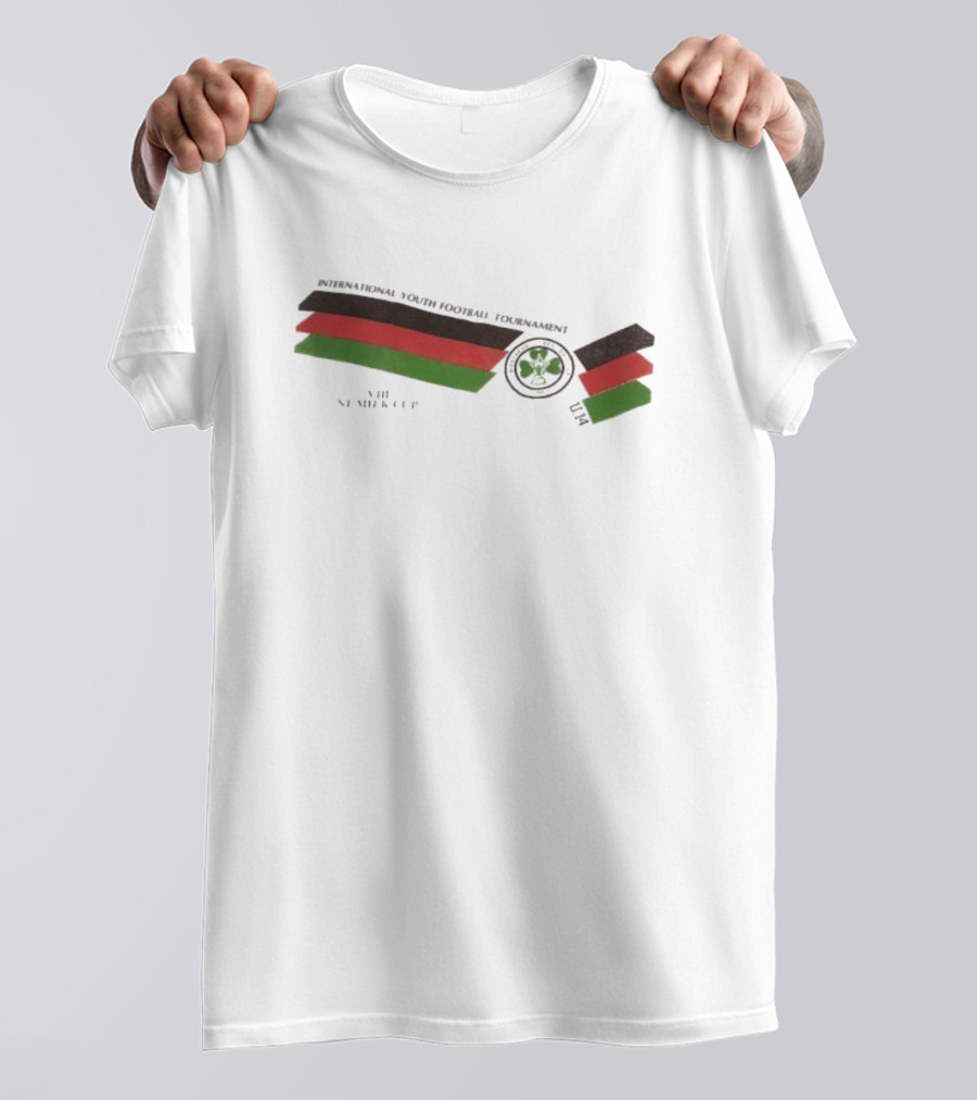 International Youth Football Tournament VIII Ni Milk Cup Four-Leaf Clover Stripe T-Shirt