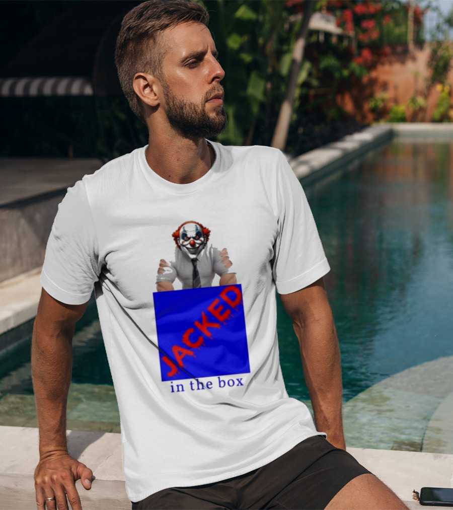 JACKED In The Box Clown Concept With Red-Blue Contrast T-Shirt