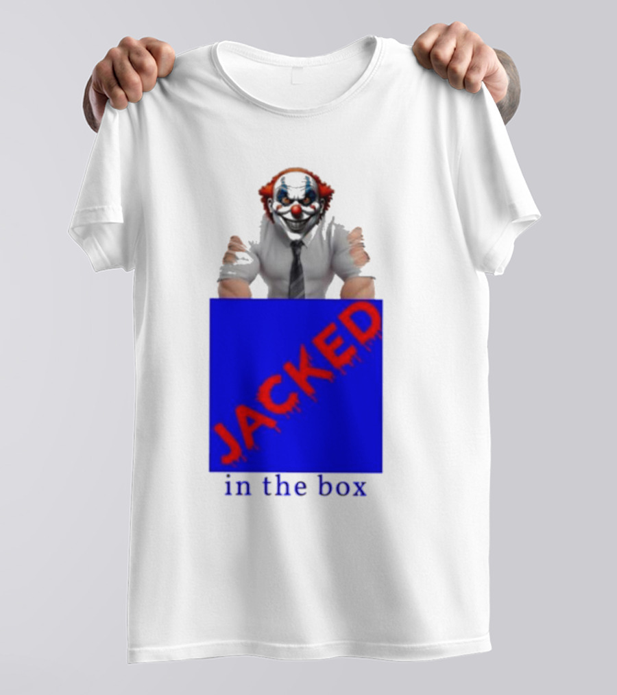JACKED In The Box Clown Concept With Red-Blue Contrast T-Shirt