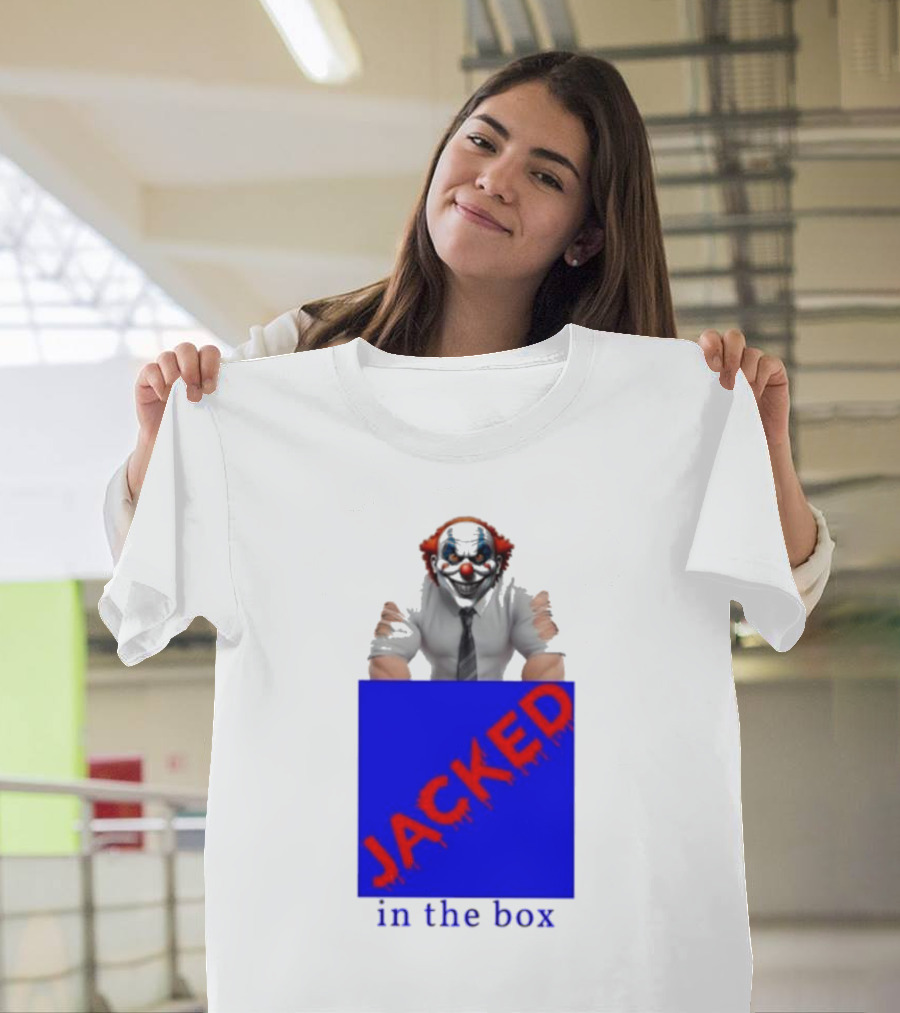 JACKED In The Box Clown Concept With Red-Blue Contrast T-Shirt