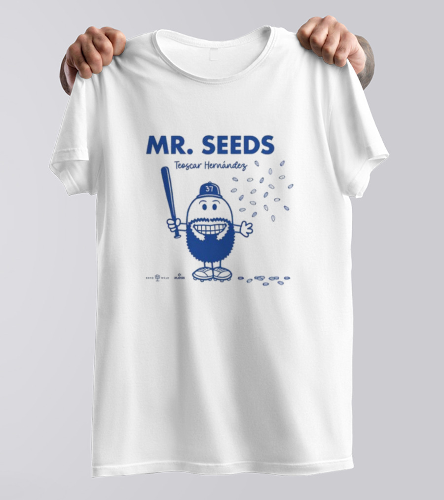 MR. SEEDS Teoscar Hernández Batting Character 87 Baseball T-Shirt