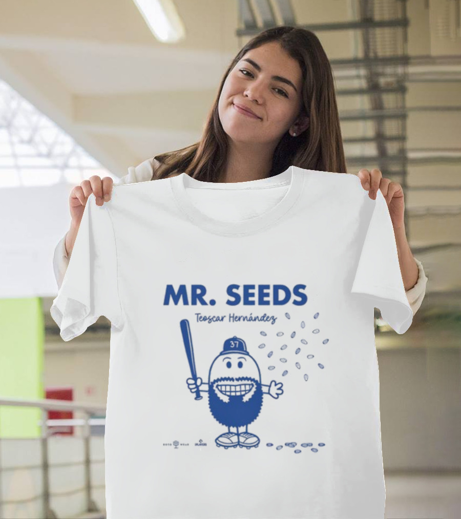 MR. SEEDS Teoscar Hernández Batting Character 87 Baseball T-Shirt