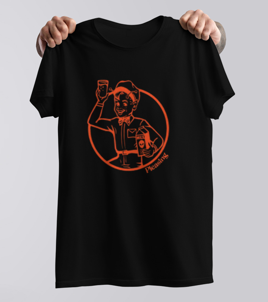 Astromilk Man Holding Alien Milk With Pleasing Smile T-Shirt