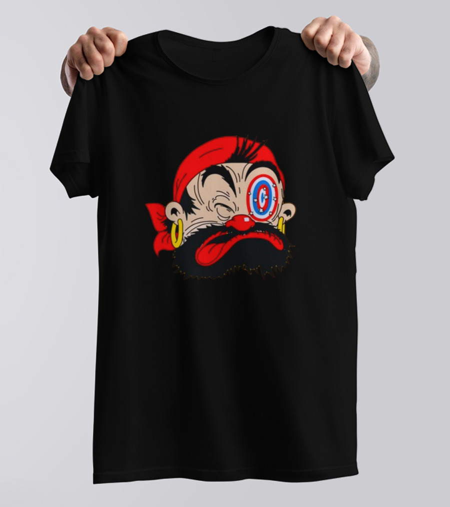 Bluto Sindbad Knockout Cartoon Pirate Target Eye T-Shirt