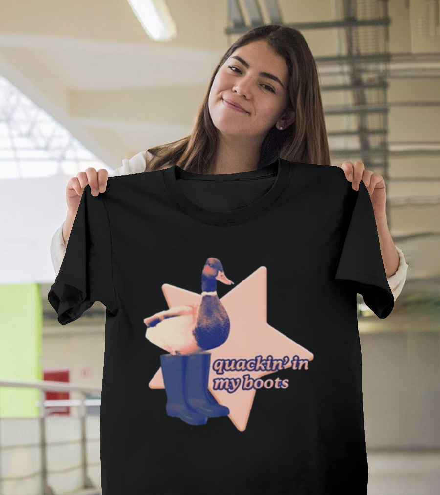Quackin' In My Boots Duck With Star And Boots T-Shirt