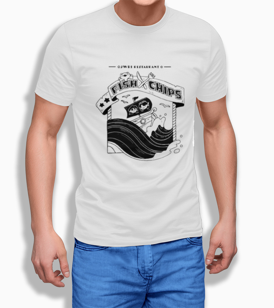 Jwri Restaurant Fish Chips Boat Adventure Waves T-Shirt
