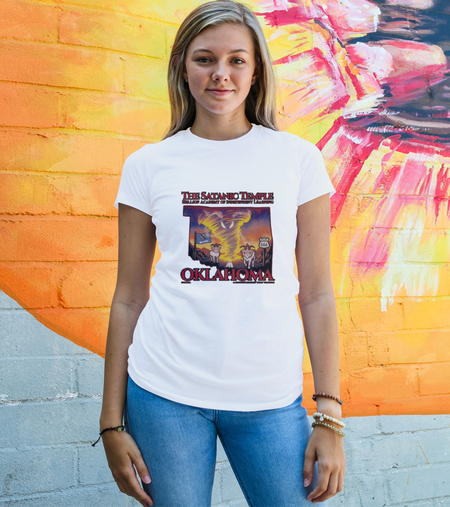 The Satanic Temple Campaign Oklahoma Route 666 Tornado Goats T-Shirt