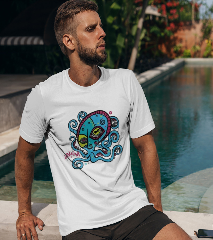 HMNIM Hi My Name Is Mark Cubist Octopus Mask T-Shirt