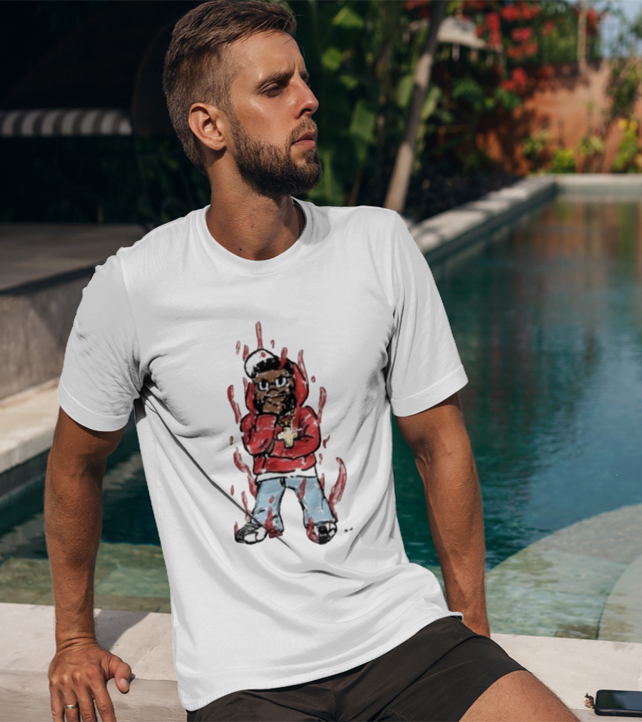 Kendricks Aura Was On Another Level That Nite Red Hoodie Cartoon Character T-Shirt