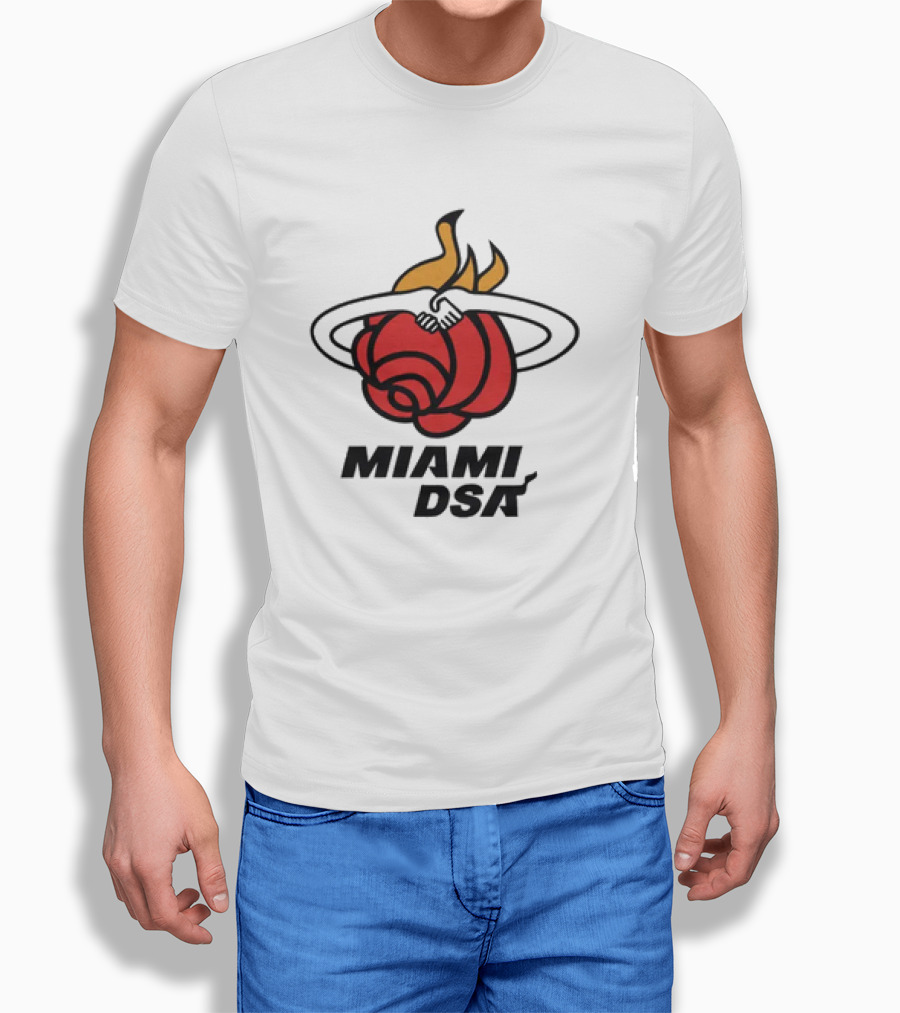 Miami DSA Rose With Flaming Basketball Iconic T-Shirt