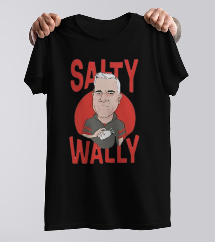 Salty Wally Nationgear Salt Shaker Red Circle Caricature T-Shirt