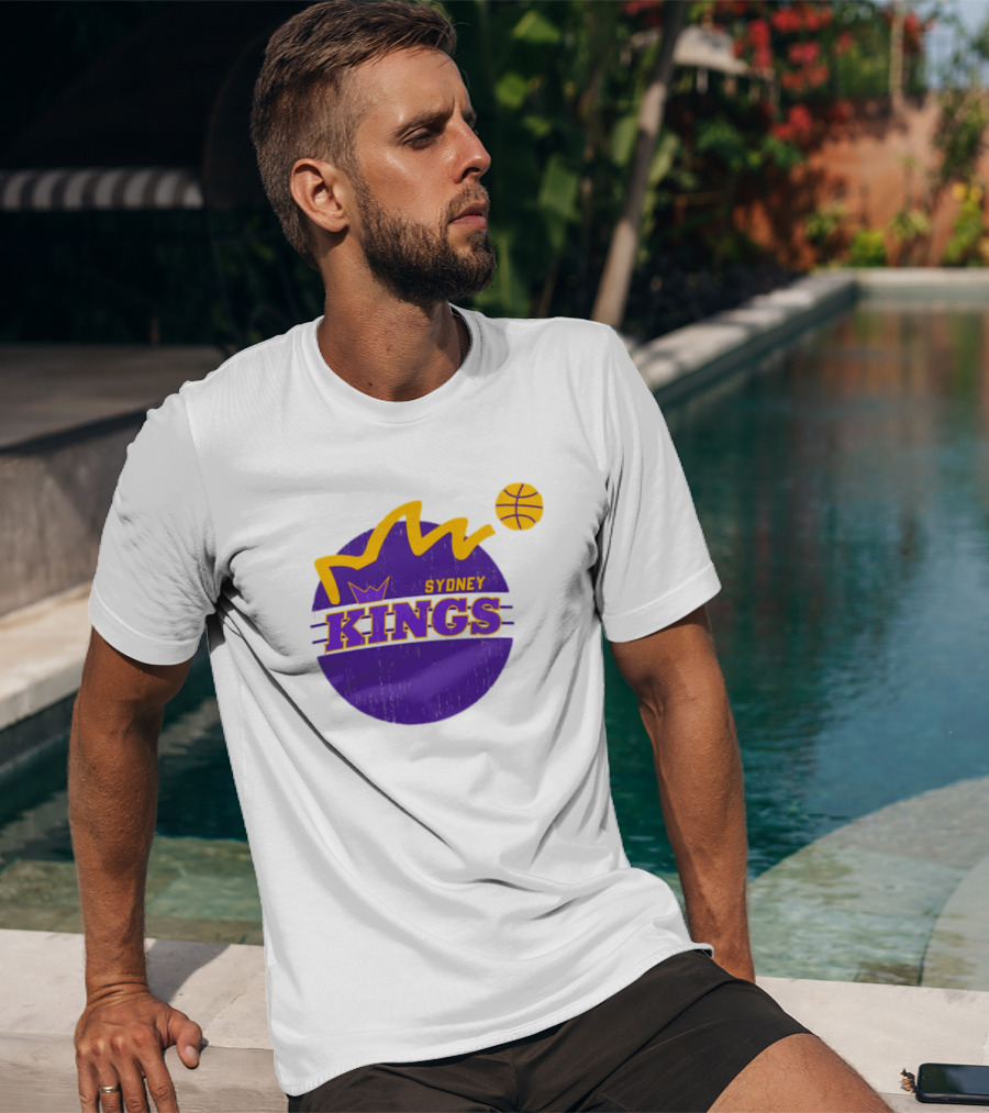 NBL Store Sydney Kings 22-23 Heritage Purple Basketball Logo Crown T-Shirt